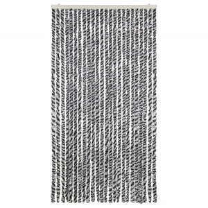 Fliegenvorhang Chenille Grau Schwarz Weiß 100x200 cm