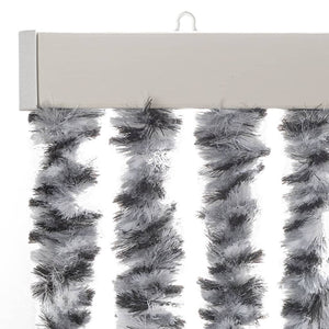 Fliegenvorhang Chenille Grau Schwarz Weiß 100x200 cm