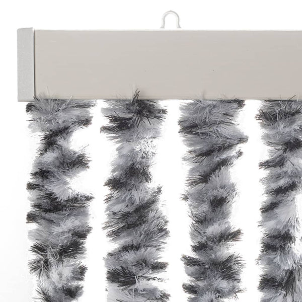 Fliegenvorhang Chenille Grau Schwarz Weiß 100x200 cm