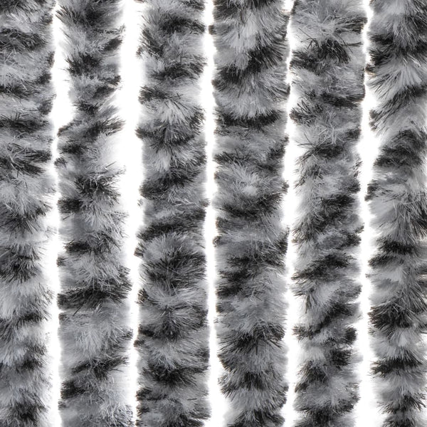 Fliegenvorhang Chenille Grau Schwarz Weiß 100x200 cm