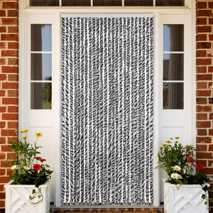 Fliegenvorhang Chenille Grau Schwarz Weiß 100x200 cm