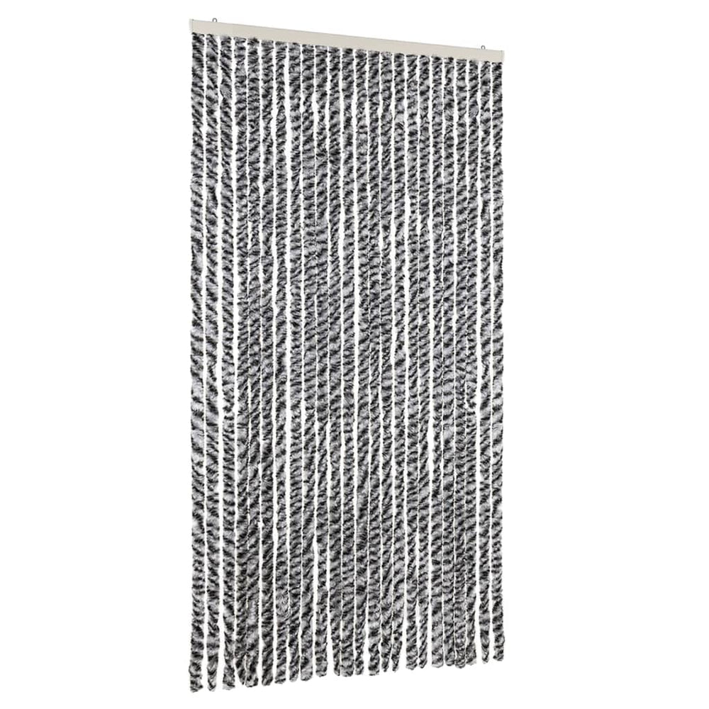 Chenille Fliegenvorhang 100x220cm Grau, Schwarz, Weiß