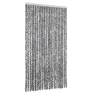 Chenille Fliegenvorhang 100x220cm Grau, Schwarz, Weiß
