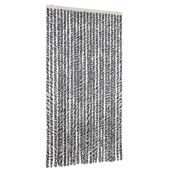 Chenille Fliegenvorhang 100x220cm Grau, Schwarz, Weiß