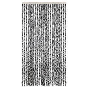 Chenille Fliegenvorhang 100x220cm Grau, Schwarz, Weiß