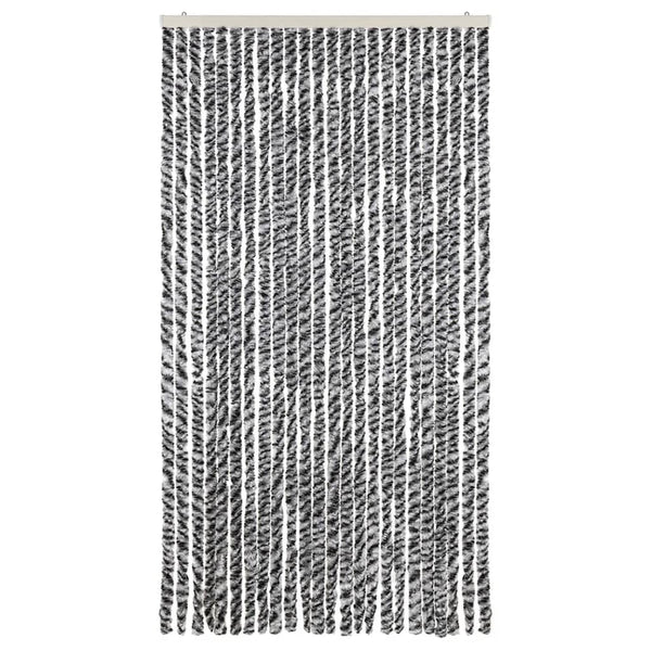 Chenille Fliegenvorhang 100x220cm Grau, Schwarz, Weiß