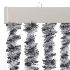 Chenille Fliegenvorhang 100x220cm Grau, Schwarz, Weiß