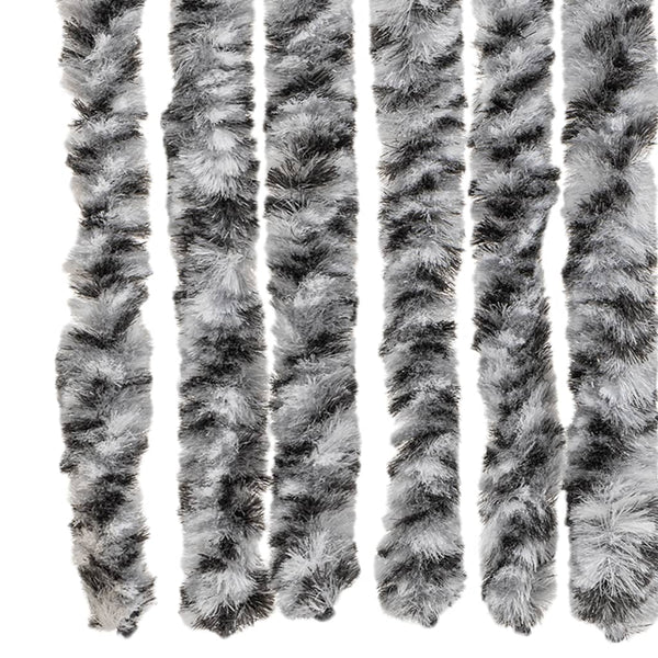 Chenille Fliegenvorhang 100x220cm Grau, Schwarz, Weiß