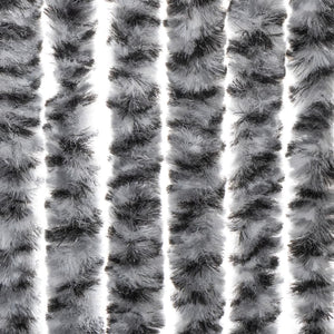 Chenille Fliegenvorhang 100x220cm Grau, Schwarz, Weiß