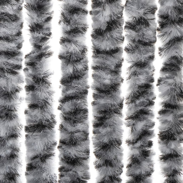 Chenille Fliegenvorhang 100x220cm Grau, Schwarz, Weiß