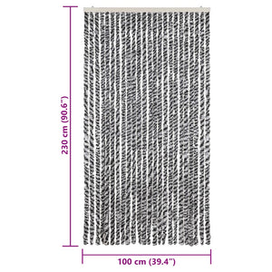 Chenille Fliegenvorhang Grau 100x230 cm