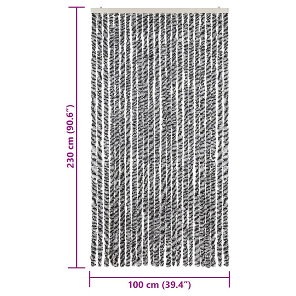 Chenille Fliegenvorhang Grau 100x230 cm