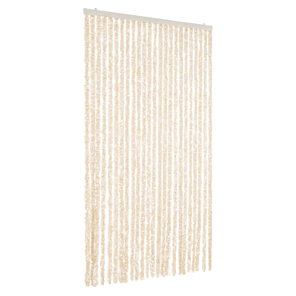 Chenille Fliegenvorhang Beige/Weiß 100x220cm