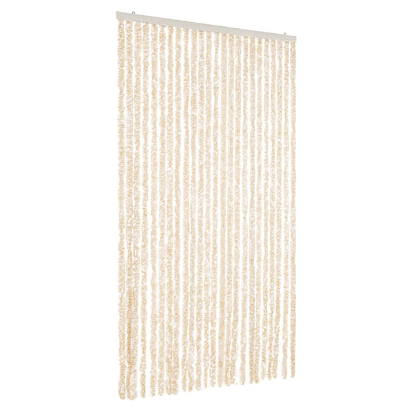 Chenille Fliegenvorhang Beige/Weiß 100x220cm