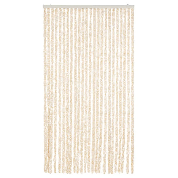 Chenille Fliegenvorhang Beige/Weiß 100x220cm