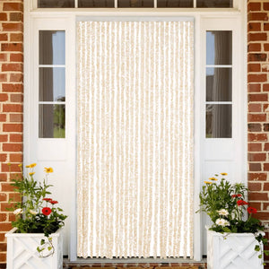 Chenille Fliegenvorhang Beige/Weiß 100x220cm