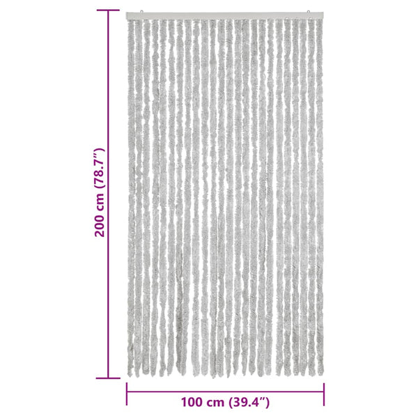 Fliegenvorhang Chenille Grau 100x200 cm