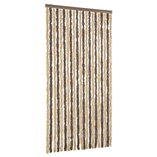 Chenille Fliegenvorhang Dunkelbraun Beige 90x220cm