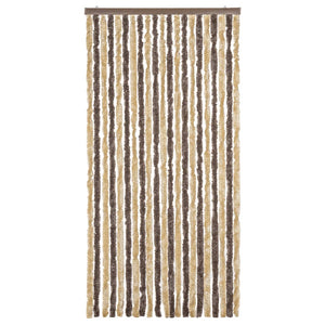 Chenille Fliegenvorhang Dunkelbraun Beige 90x220cm