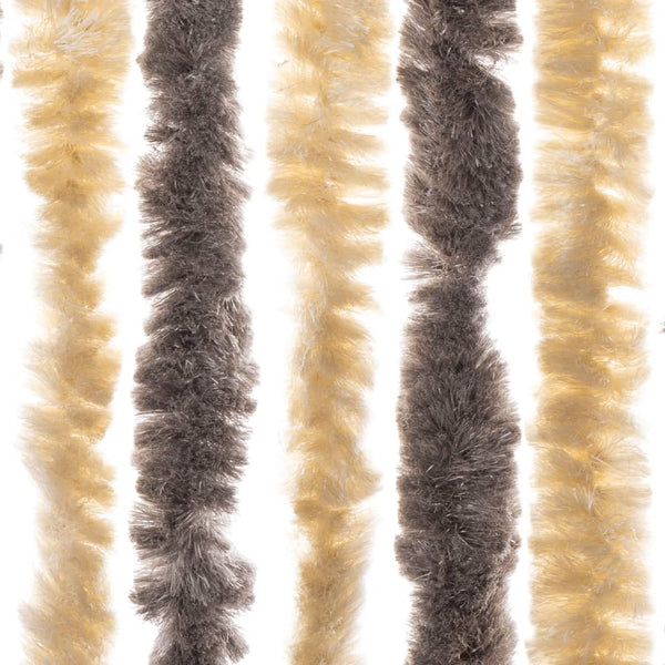 Chenille Fliegenvorhang Dunkelbraun Beige 90x220cm