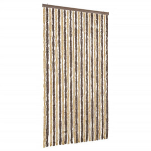 Chenille Fliegenvorhang Dunkelbraun Beige 100x200 cm