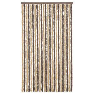 Chenille Fliegenvorhang Dunkelbraun Beige 100x200 cm