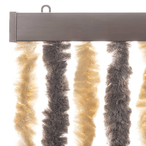 Chenille Fliegenvorhang Dunkelbraun Beige 100x200 cm
