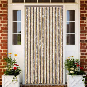 Chenille Fliegenvorhang Dunkelbraun Beige 100x200 cm