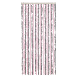 Fliegenvorhang Chenille Silbergrau Rosa 90x220cm