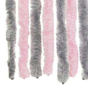 Fliegenvorhang Chenille Silbergrau Rosa 90x220cm