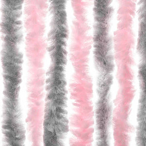 Chenille Fliegenvorhang Silbergrau Rosa 100x200 cm