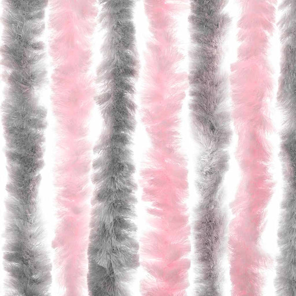 Chenille Fliegenvorhang Silbergrau Rosa 100x200 cm
