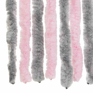 Chenille Fliegenvorhang Silbergrau Rosa 100x200 cm