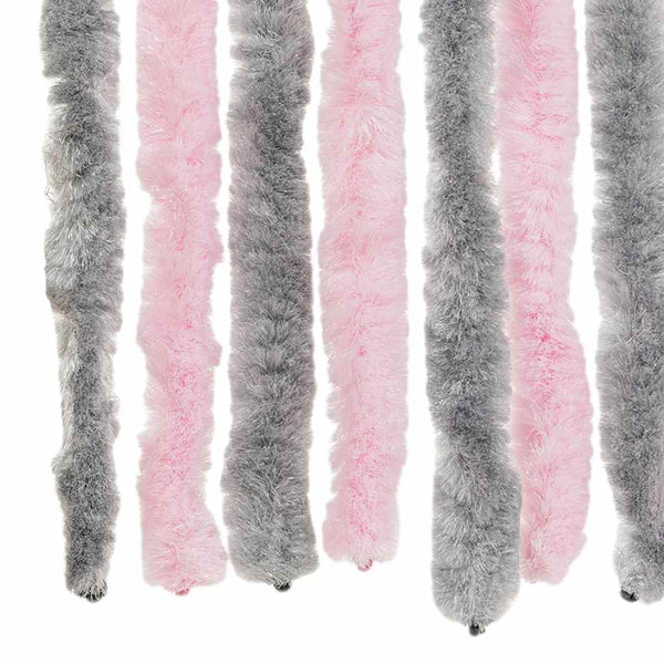 Chenille Fliegenvorhang Silbergrau Rosa 100x200 cm