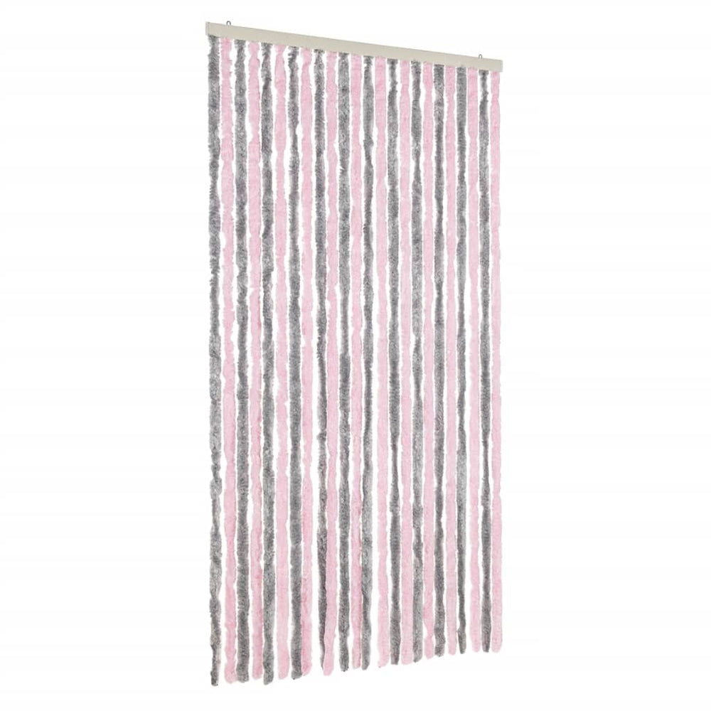 Fliegenvorhang Chenille Silbergrau Rosa 100x220 cm