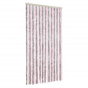 Fliegenvorhang Chenille Silbergrau Rosa 100x220 cm