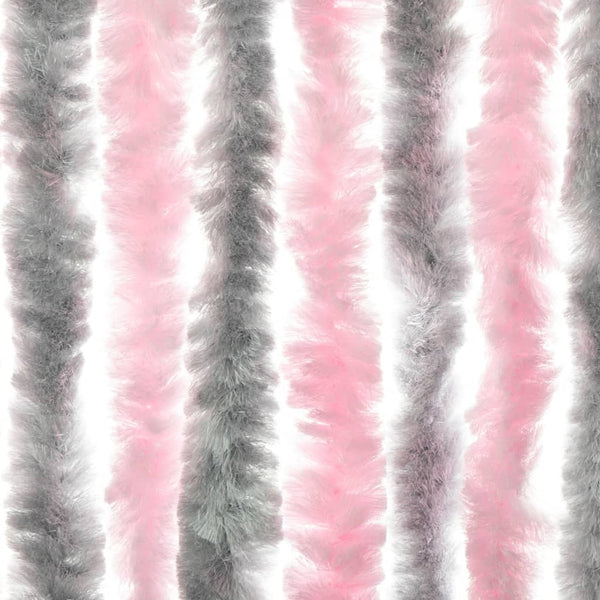 Fliegenvorhang Chenille Silbergrau Rosa 100x220 cm