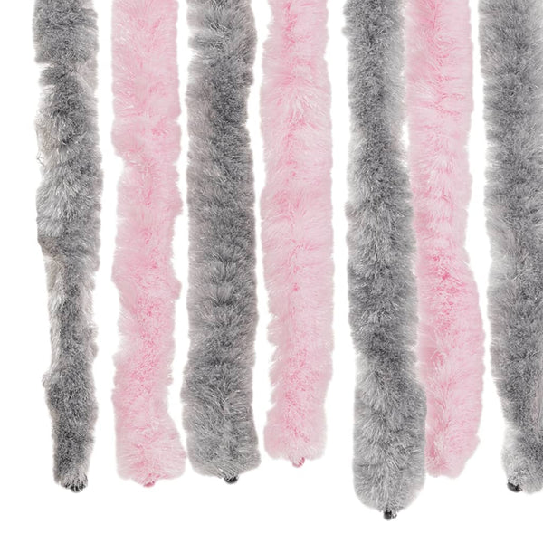 Fliegenvorhang Chenille Silbergrau Rosa 100x220 cm