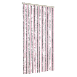 Fliegenvorhang Chenille Silbergrau Rosa 100x230 cm