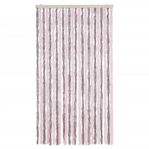 Fliegenvorhang Chenille Silbergrau Rosa 100x230 cm