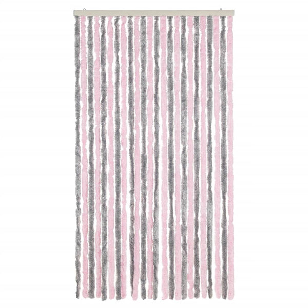 Fliegenvorhang Chenille Silbergrau Rosa 100x230 cm