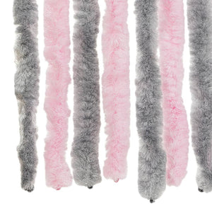 Fliegenvorhang Chenille Silbergrau Rosa 100x230 cm
