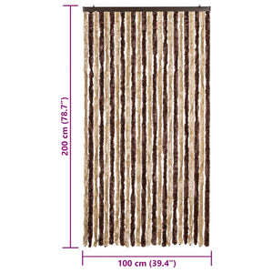 Fliegenvorhang Chenille Beige/Hellbraun 100x200 cm