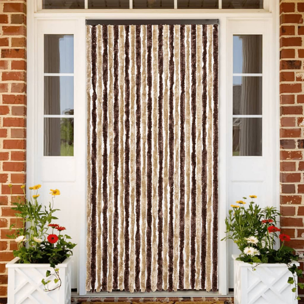 Chenille Fliegenvorhang Beige/Hellbraun 100x230cm