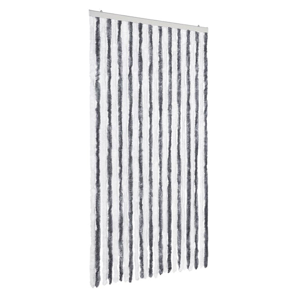 Fliegenvorhang Chenille Grau/Weiß 100x200 cm