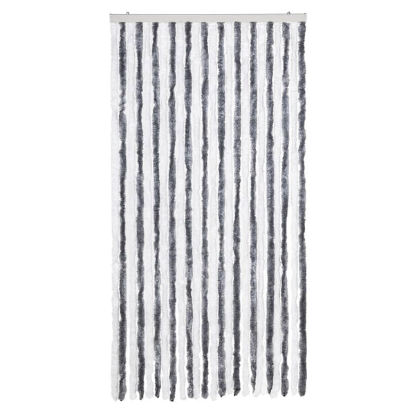 Fliegenvorhang Chenille Grau/Weiß 100x200 cm