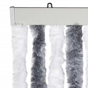 Fliegenvorhang Chenille Grau/Weiß 100x200 cm