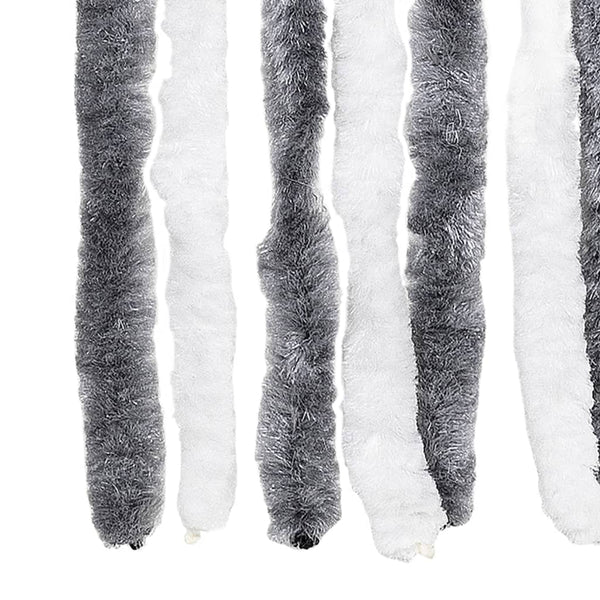 Fliegenvorhang Chenille Grau/Weiß 100x200 cm