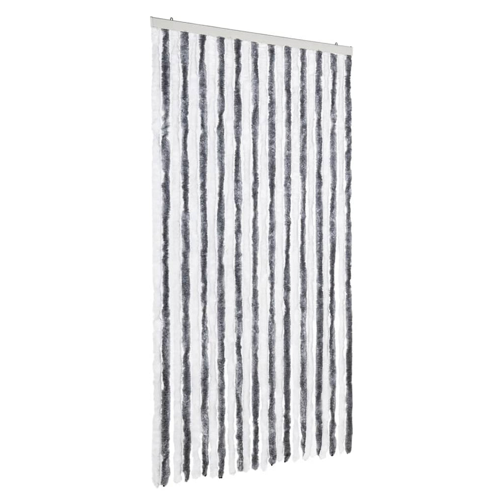 Chenille Fliegenvorhang Grau/Weiß 100x230 cm