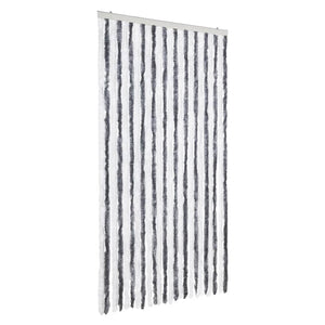 Chenille Fliegenvorhang Grau/Weiß 100x230 cm